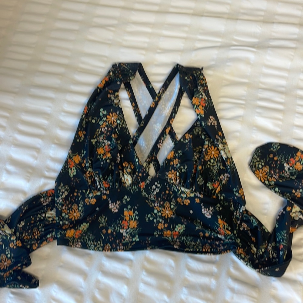 NWOT Urban outfitters black floral top